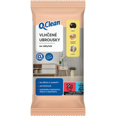 Q-Clean Vlhčené obrúsky na nábytok 40 ks