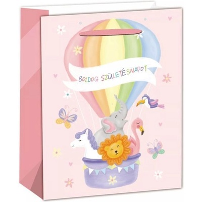 QX Подаръчна торбичка, розова - 26 x 32 см (370535)