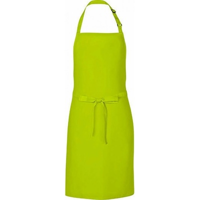 Link Kitchen Wear Univerzální keprová zástěra s laclem a nastavitelným páskem u krku Zelená limetková 72 x 85 cm X986