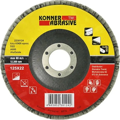 Kotúč KONNER D22 125x22 mm, A60, AluOxide, vejarový, lamelový