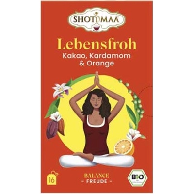 Shoti Maa Био чай Lebensfroh - какао, кардамон и портокал - 16 пакетчета чай