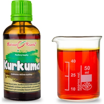 Bylinné kapky Kurkuma kurkumovník bylinné kvapky tinktúra 50 ml