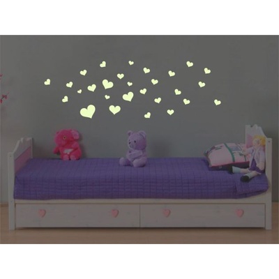 Светещи стикери за стена сърца 28 бр (1406)