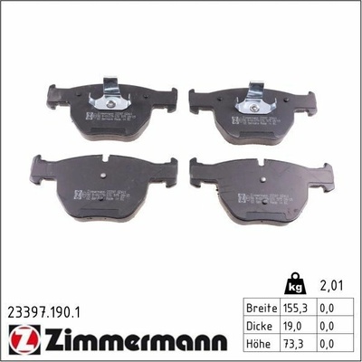 Sada brzdových platničiek kotúčovej brzdy ZIMMERMANN 23397.190.1