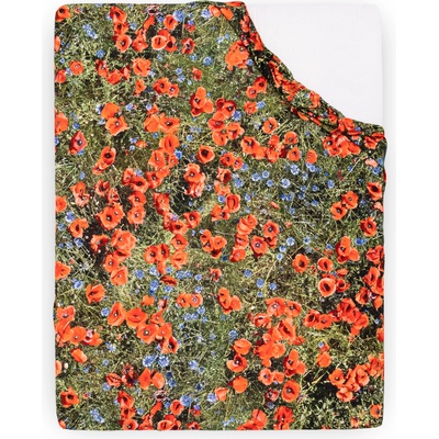 Foonka Чаршаф с ластик Hayka десен с макове 200 x 220 см (FS_200x220-P)