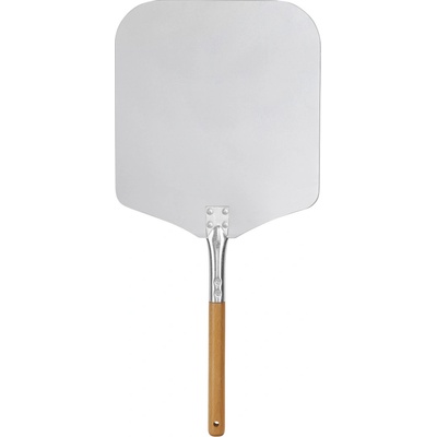 Lopata na pizzu s dřevěným úchytem, čtvercová, 228x280x580 mm | TECHNICA, Pizza Line inox, přírodní