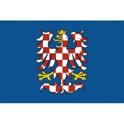 Moravská vlajka (modrá) - 150 x 225 cm - tunel, karabina