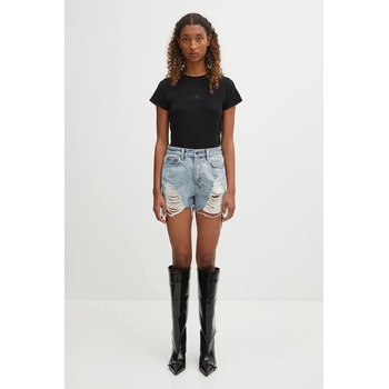 MM6 Maison Margiela Тениска с вълна MM6 Maison Margiela дамска в черно S52GC0357. M20122.900 (S52GC0357.M20122.900)