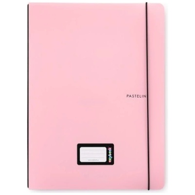 Karton P P Školní sešit s gumou linkovaný 444 PP Oxybook A4 PASTELINI růžová