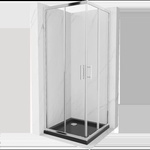 Mexen Rio квадратна душ кабина 90 x 90 см, прозрачна, хром + плосък поддушов (860-090-090-01-00-4070)