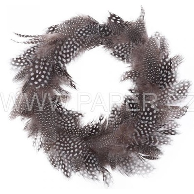 Velikonoční věnec 21cm hnědá, kropenatá peříčka – Zbozi.Blesk.cz