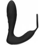 Ouch! by Shots E-Stim Vibrating Plug & Adjustable Ring Set with Remote Control Black