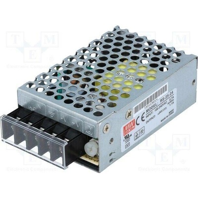 MEAN WELL RS-25-24 Napájecí zdroj: spínaný; k vestavbě,modulový; 25W; 24VDC; 1,1A