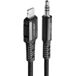 ACEFAST - Адаптер за аудио кабел (C1-06) - Lightning към Jack 3.5 мм мъжки, Apple Hi-Fi, Plug & Play, MFi сертифициран, 1.2 м - Черен