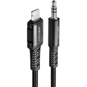 ACEFAST - Адаптер за аудио кабел (C1-06) - Lightning към Jack 3.5 мм мъжки, Apple Hi-Fi, Plug & Play, MFi сертифициран, 1.2 м - Черен