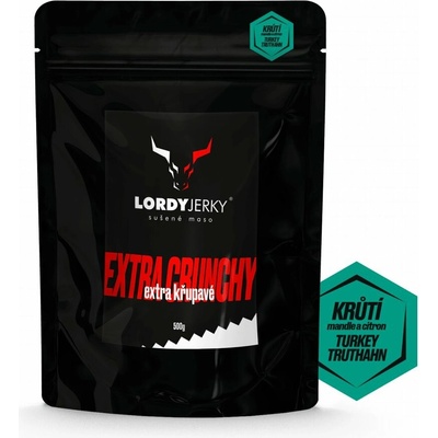 Lordy Jerky Sušené morčacie mäso Citron/mandle 500 g