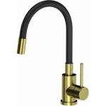 Quadron Кухненски смесител с гъвкав чучур Quadron Pop Maggie златен - черен (3323503PVDG1)
