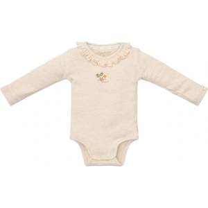 Little Dutch Бебешко боди с дълъг ръкав Little Dutch - С къдрички, Sand Melee, 62 cm, 2-4 м (CL24290009) - baby