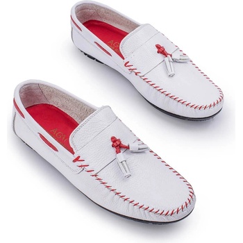 Alexander garcia Мъжки мокасини от естествена кожа - Бели 20230321131 (381629_Бяло)