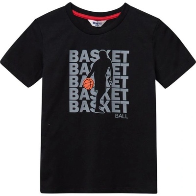Winkiki Kids Wear chlapecké tričko s krátkým rukávem Basket černá