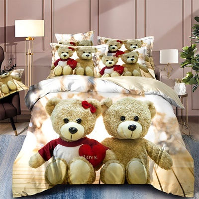 EmonaMall Двулицево спално бельо 3D (размер за приста), реално изображение EmonaMall, 4 части - Модел S19017 (S19017-1600e3)