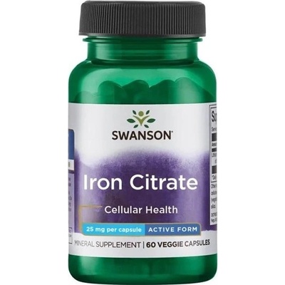 Swanson Citrát železa 25 mg 60 kapsúl