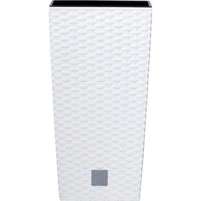 PROSPERPLAST Květináč RATO SQUARE s vkladem 40 cm - bílá