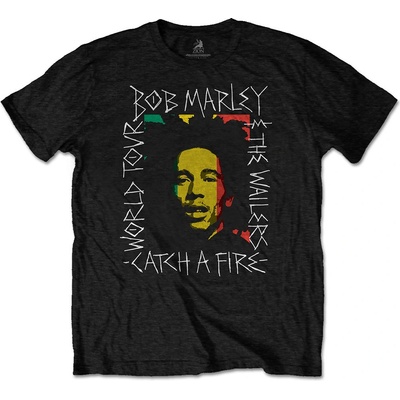 Bob Marley tričko Rasta Scratch čierne