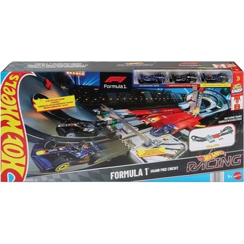 Mattel Игрален комплект Hot Wheels Racing - Grand Prix Track Set, Formula 1, с 3 колички, 1: 64 (JDY16)
