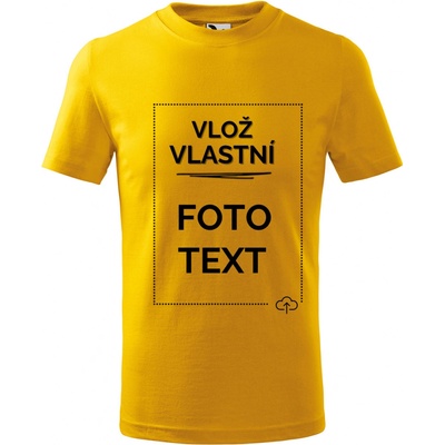 dětské tričko s potiskem žlutá