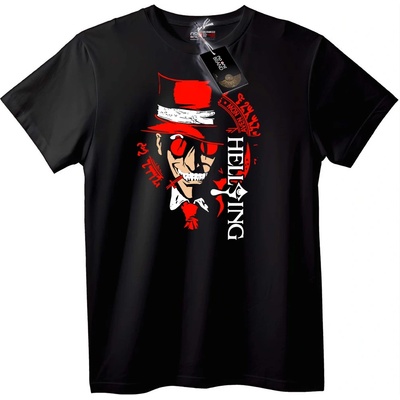 NOONEBRAND Тениска Адски череп с цилиндър - M, Black