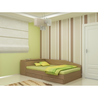 DST Легло за матрак с чекмеджета 120/190 Prista-dst, дъб амбер