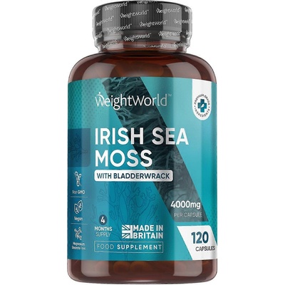 WeightWorld Irish Sea Moss with Bladderwrack, 4000 mg, 120 капсули, Weight World (128763 WW)