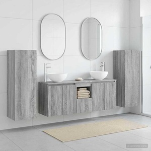 vidaXL Комплект мебели за баня 5 бр. Сив Сонома 33 x 34, 5 x 100 см (3405989)