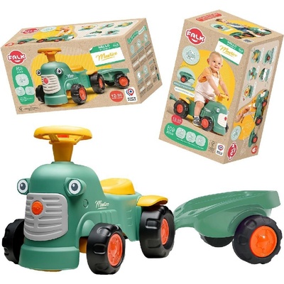 FALK TRAKTOR BABY MAURICE ZELENÝ VINTAGE S PŘÍVĚSEM