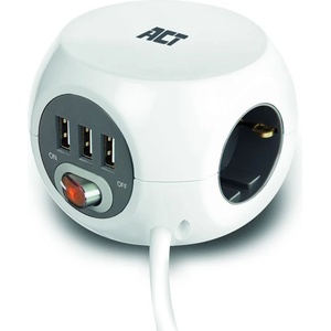 ACT 3 Plug + 3 USB 3 m Switch (AC2410)