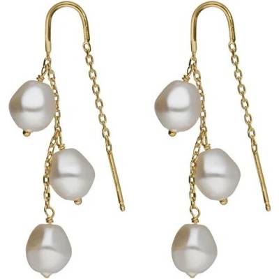 Victoria Cruz Visiace pozlátené náušnice so syntetickými perlami Sera A5561-00DT