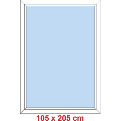 Soft Plastové okno 105x205 cm, FIX neotevírav, Bílá/bílá