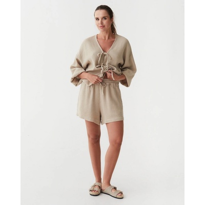 Magic Linen Vaflové šortky TOFINO v přírodním provedení