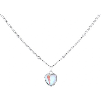 DELIS Сребърна верижка с форма на сърце и родиево покритие, jw560 (jw560)
