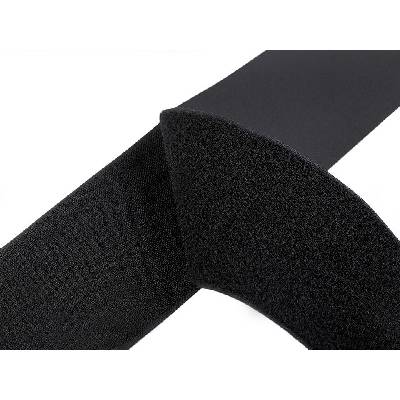 Suchý zip háček + plyš šíře 10 cm, střední, 2 černá