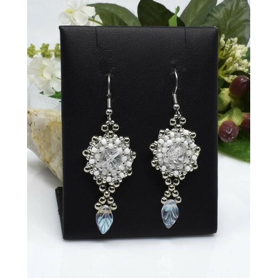 Mijabijoux Elegantní šité náušnice s práskaným křišťálem MB00495