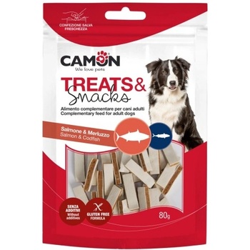 Camon Treats Snacks - лакомство за куче, меки хапки в формата на сандвич с сьомга и треска 80 гр, Италия - AE806