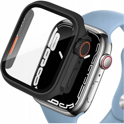 Tech-Protect Качествен твърд кейс с вграден стъклен протектор за дисплея на Apple Watch 45мм - Tech-Protect Defense 360 Case (черен-oранжев) (THP2035)