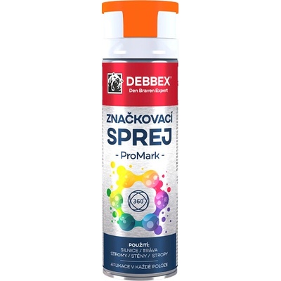 Den Braven Debbex značkovací sprej 500 ml oranžový