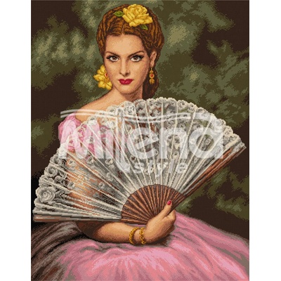 Milena Style Дамата с ветрилото - гоблен със схема