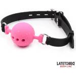 Fetish Addict Топка за уста с отвори Ball Gag S розова с черна каишка