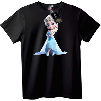 NOONEBRAND Тениска с Елса от Frozen - M, Black