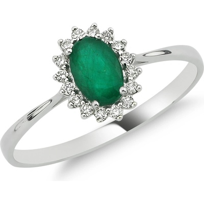 Lillian Vassago Zlatý prsten se smaragdem a brilianty LLV11 SMR5647 02 EMR