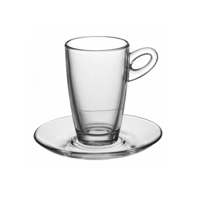 Vitrum - Стъклена чаша с чинийка за топли напитки 75мл MOCCA ESPRESSO VM-1184000/1183000 (010433)